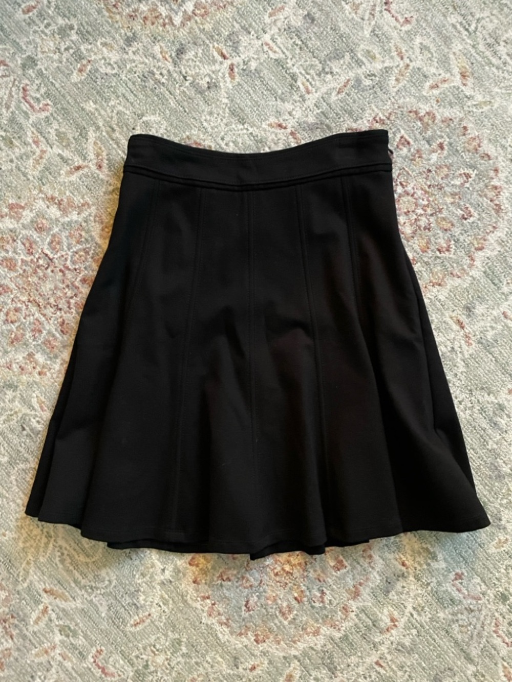 White House Black Market Black A-Line Skirt with Flared Panels